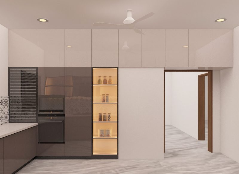 Kitchen with tall units