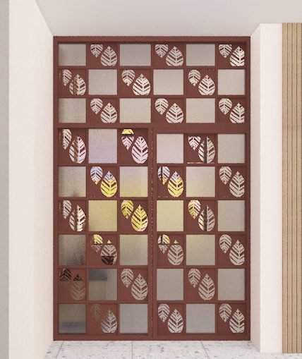 Leaf-cut jali partition